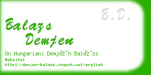 balazs demjen business card